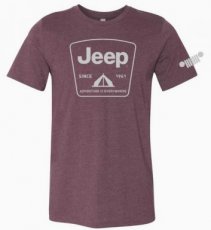 Jeep® Tent Badge T-Shirt - Heather Burgundy Jeep® Tent Badge T-Shirt - Heather Burgundy