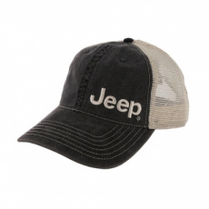Jeep Washed Trucker Hat - Black Jeep Garment Washed Trucker Hat - Black