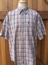 Shirt short sleeve square beige/green/blue - XLarge