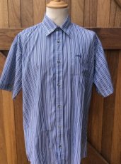 Shirt short sleeve striped blue/white - Large